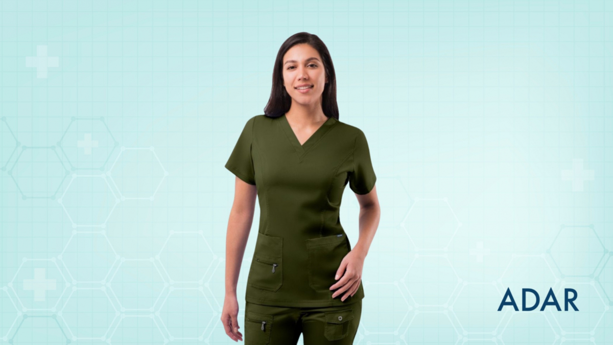VNeckScrubTop, OliveGreenScrubs, WomenScrubTops, MedicalScrubs, NurseTop, NurseUniform, ScrubStyle, HealthcareUniform, DoctorScrubs, NursingApparel